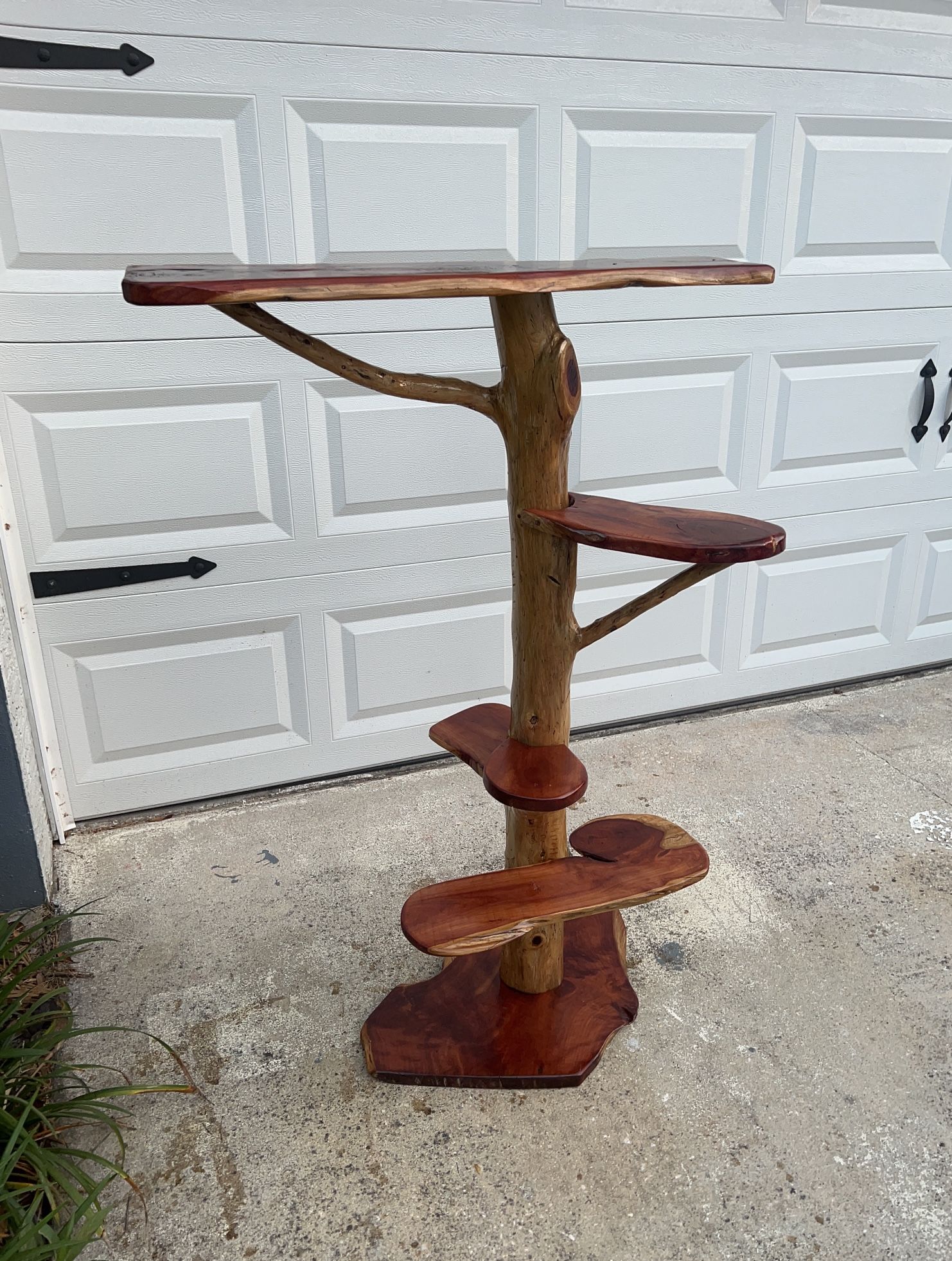 Plant stand,  Natural Red Cedar 52” high 32” at its widest