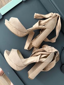 Nude wrap around heels - size 5.5
