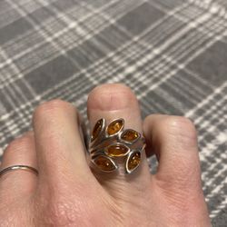 Glowing warm amber Ring