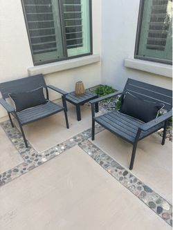Design within Reach EOS outdoor chairs and table