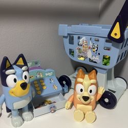 Bluey Shopping cart And dolls