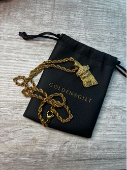 Golden Gilt gold chain with Jesus pendant