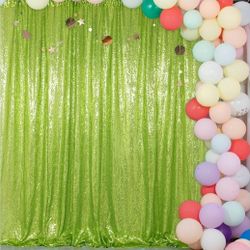 10x10FT Olive Green Sequin Backdrop | Sparkly Photo Booth Curtain | Glitter Fabric for Elegant Weddings, Parties & Events