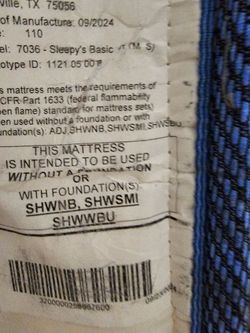 Twin mattress - Sleepy's Basic Innerspring Firm Mattress