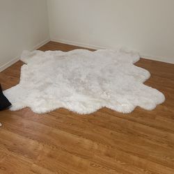 White Faux Rug