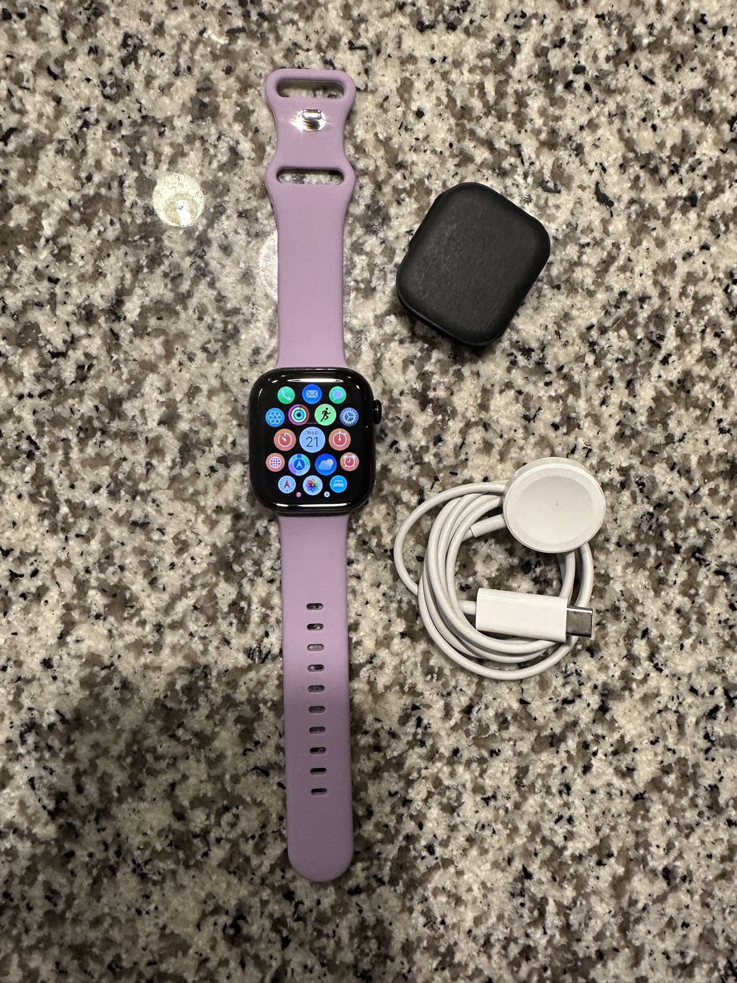 New Apple Watch Series 10 GPS 42mm Black with Band And Charger