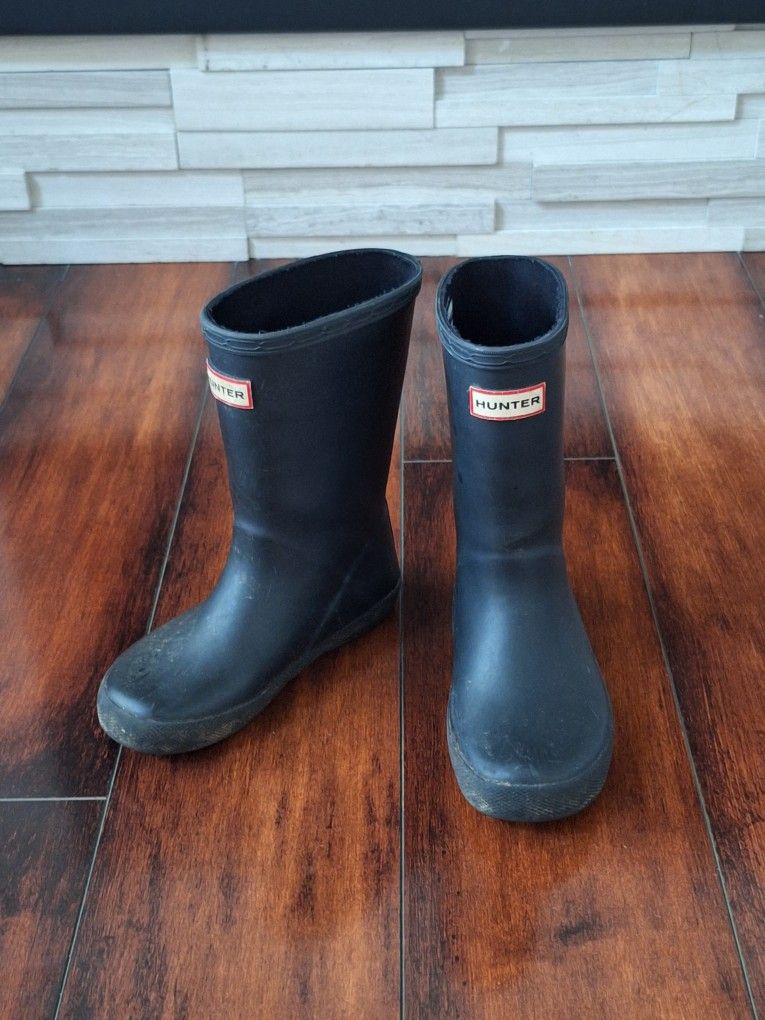 Hunter Little Kids First Classic Rain Boots Black Size B12 G13