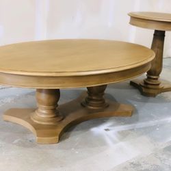 Ethan Allen Coffee Table And side Table Set  Refurbished 