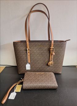 MK QUINN BROWN MD TOTE & WALLET