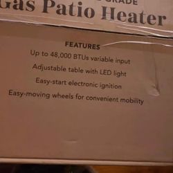 Member's Mark Commercial Grade Patio Heater with LED Table.
Brand new still in box never used.