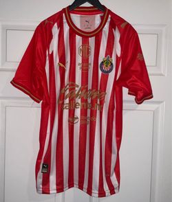 Chivas Guadalajara Puma Mexico Soccer Jersey Red /White/Gold Official, new with tags Adult mens MEDIUM