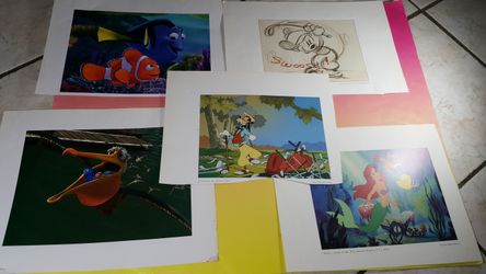 Disney Pixar Finding Nemo Mickey Mouse Little Mermaid Lithograph Art Poster McGaw Graphics Lot
