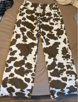 Cow print pants