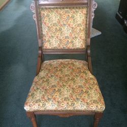 Vintage Floral Tapestry Chair