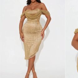 Sequin Gold Dress 
