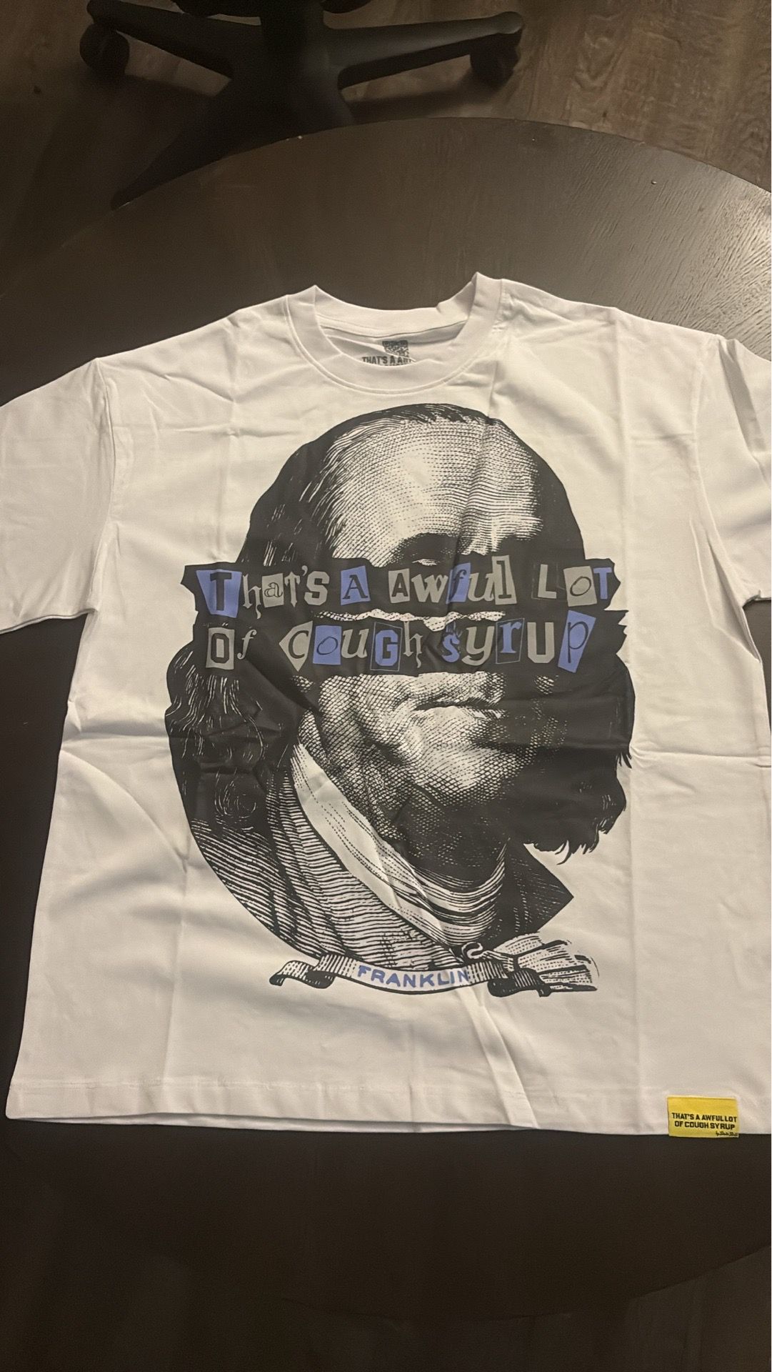 Large cough syrup shirt