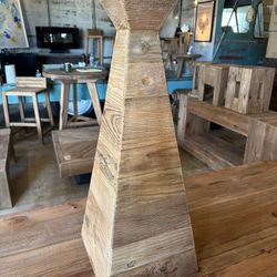 Large Pillar Reclaimed Wood Candle/Plant Holder, Great Mother’s Day Gift