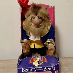 Vintage 1992 Disney Beauty and the Beast Plush Beast