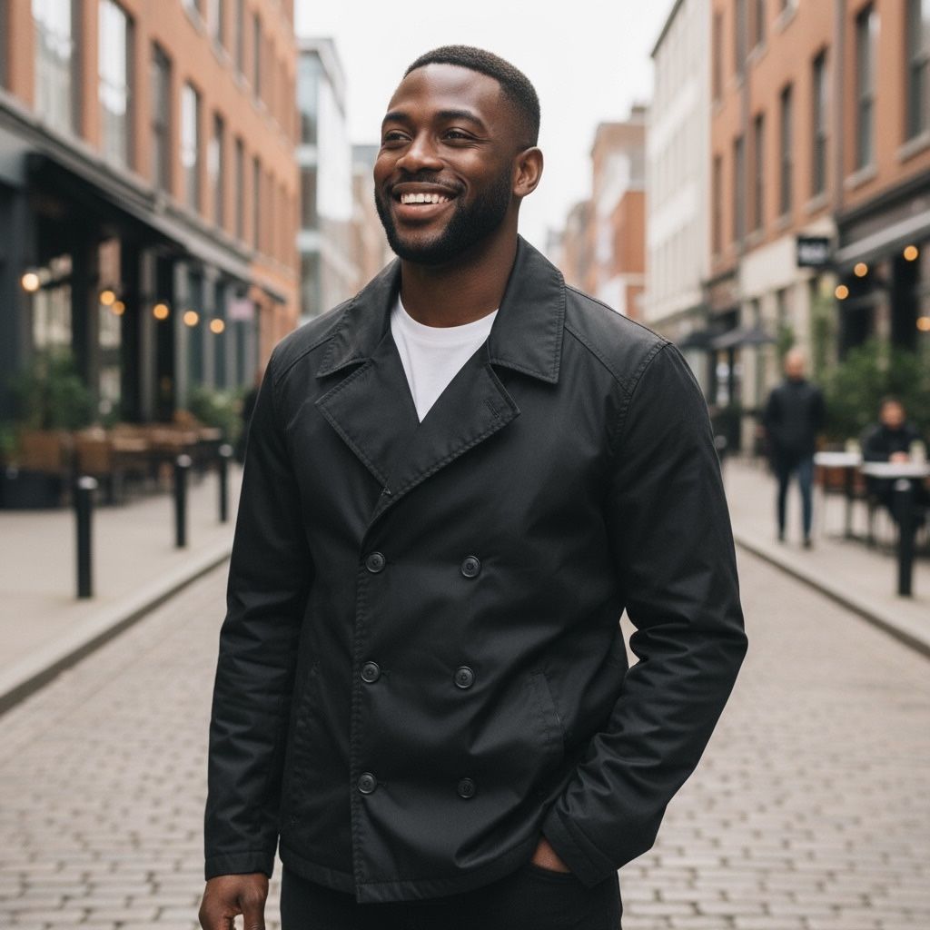 Vintage Men's Black Double-Breasted Jacket by Black Rivet