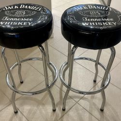 Rare 30” Jack Daniel’s Bar Stools - Set of 2