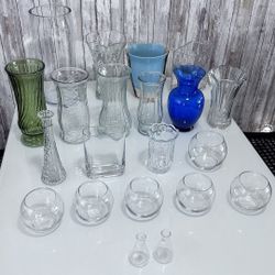 Glass Flower Vases For Home Decor Multiple Sizes