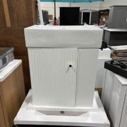 New Assembled 22" Wall-Mount Bathroom Vanity with Ceramic Sink, 22 Inch Floating Sink Vanity