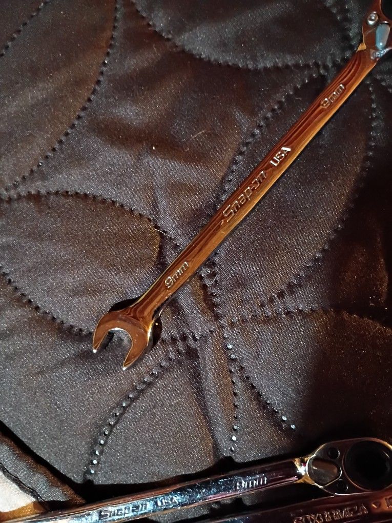 SNAPON 9mm Ratcheting, Reversible, Flank Box Wrench 