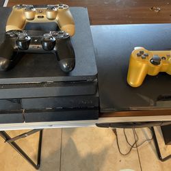 Working PS4, Broken PS4, and Broken PS3 (for parts)