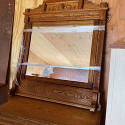 1928 Antique Dresser With Ornate Mirror