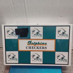 1993 NFL Miami Dolphins Box Buffalo Bills Mini Helmet Checker Board Game NEW sealed .