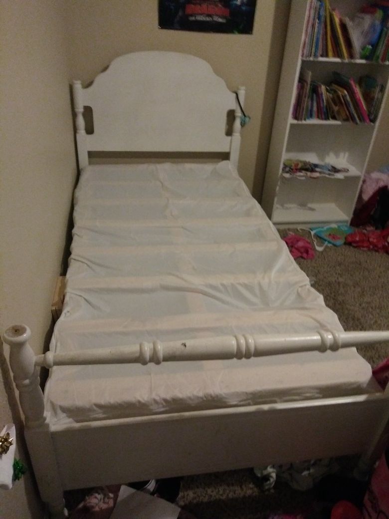 Twin size bed frame and box spring