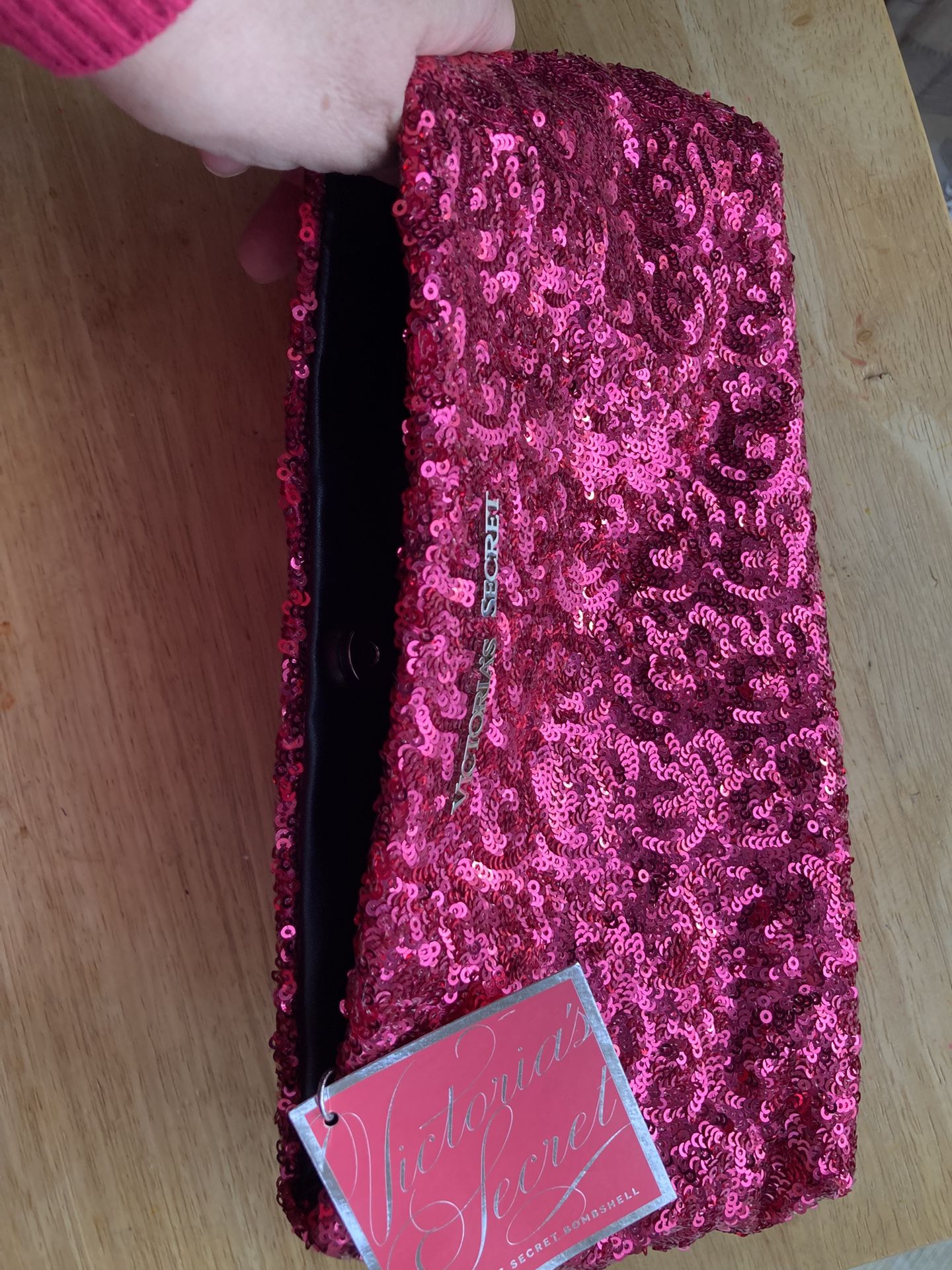 New Victoria Secret Pink Sequin Clutch Purse