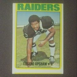 1972 Topps Eugene Upshaw Los Angeles Raiders L.A. #186 Error Miscut Rookie HOF Hall Of Fame Football Card Vintage Collectible Sports NFL