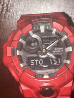 Red gshock watch
