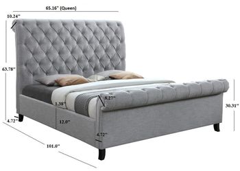 ♥️Kate Gray Upholstered Queen Sleigh Platform Bed

 Thumbnail