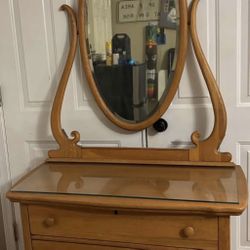 Antique Dresser With Mirror 