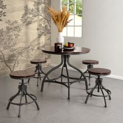 Homy Casa PANDORA 5 PCS Dining Table and Chair Set for Kitchen, Dining, or Small Spaces Open Box