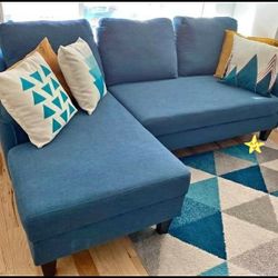🎁Jarreau Blue Sofa Chaise Sleeper🎁