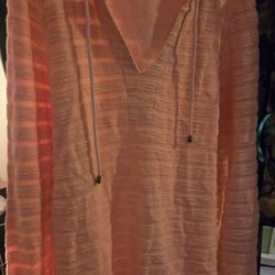 Ladies Large Crown & Ivy Orange Tunic Hoodie 