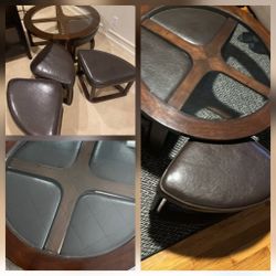 Coffee table and four chairs