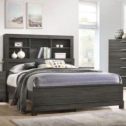 Brand New Rustic Grey Oak Bed