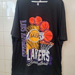 Lakers Basketball T Shirt 2X NBA Black 