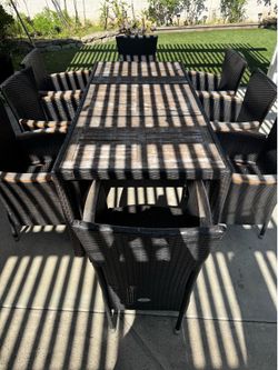 Outdoor Patio Furniture Set | Outdoor Seating Table, Cushion Seats