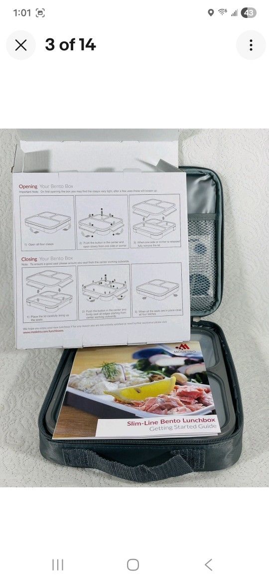 Slim line bento lunchbox