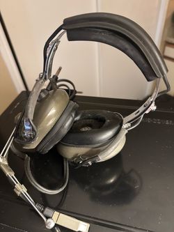 Vintage Aviation Headset with Dual Plugs