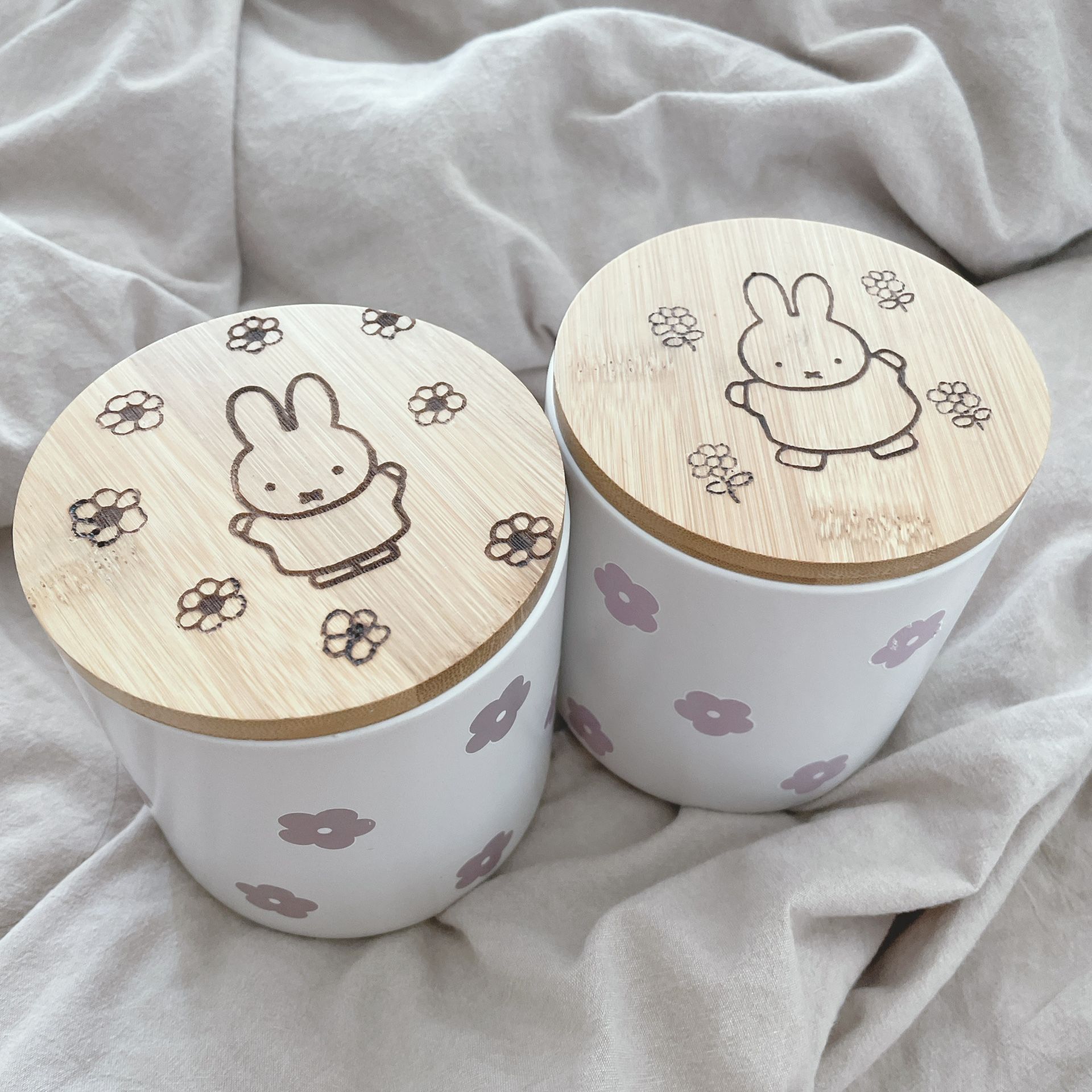 Handmade miffy canister set of 2 flower sanrio chiikawa Disney