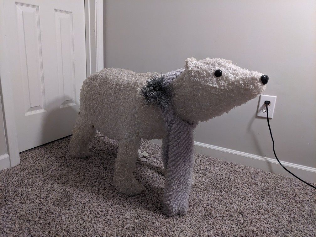 Large Lighted Polar Bear Christmas Outdoor Yard Decor