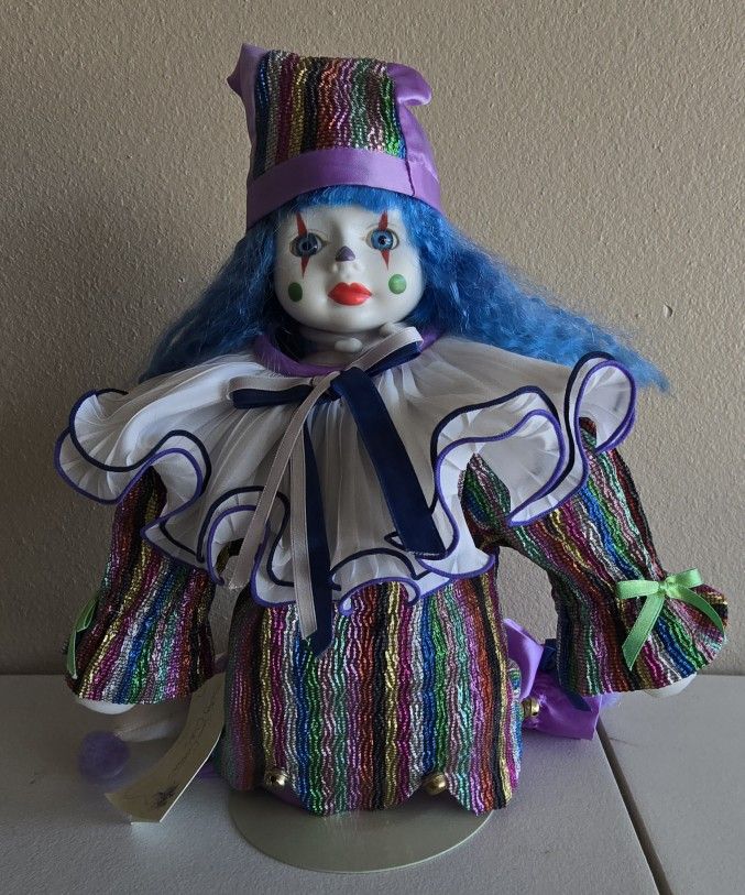 Lili, by Betty Jane Carter Porcelain Musical Clown Doll