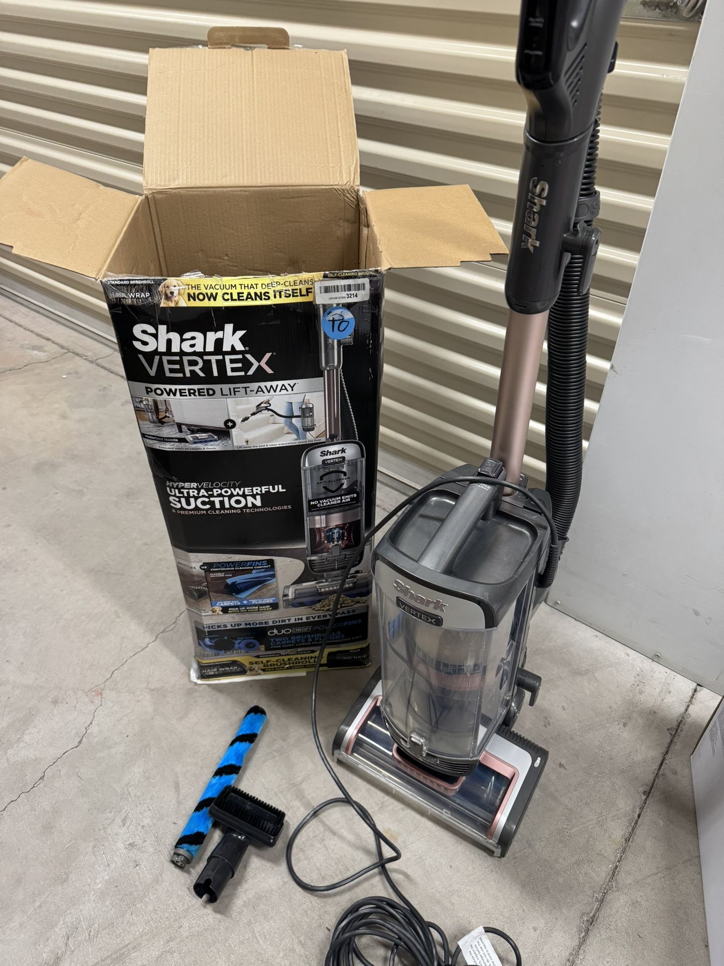 Shark AZ2002 Vertex Powered Lift-Away Upright Vacuum with DuoClean PowerFins, Self-Cleaning Brushroll, Large Dust Cup, Pet Crevice Tool, Dusting Brush