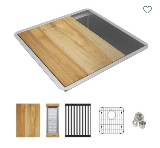 Elkay Crosstown 18 Gauge Workstation Stainless Steel Single Bowl Undermount Sink Kit